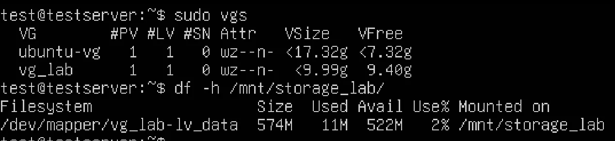 vgsとdfで空き容量を確認